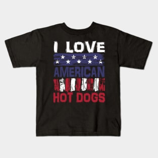 I Love American Hot Dogs Kids T-Shirt